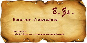 Benczur Zsuzsanna névjegykártya